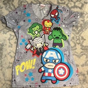 Baby Marvel Characters Tooniforms Scrub Top
